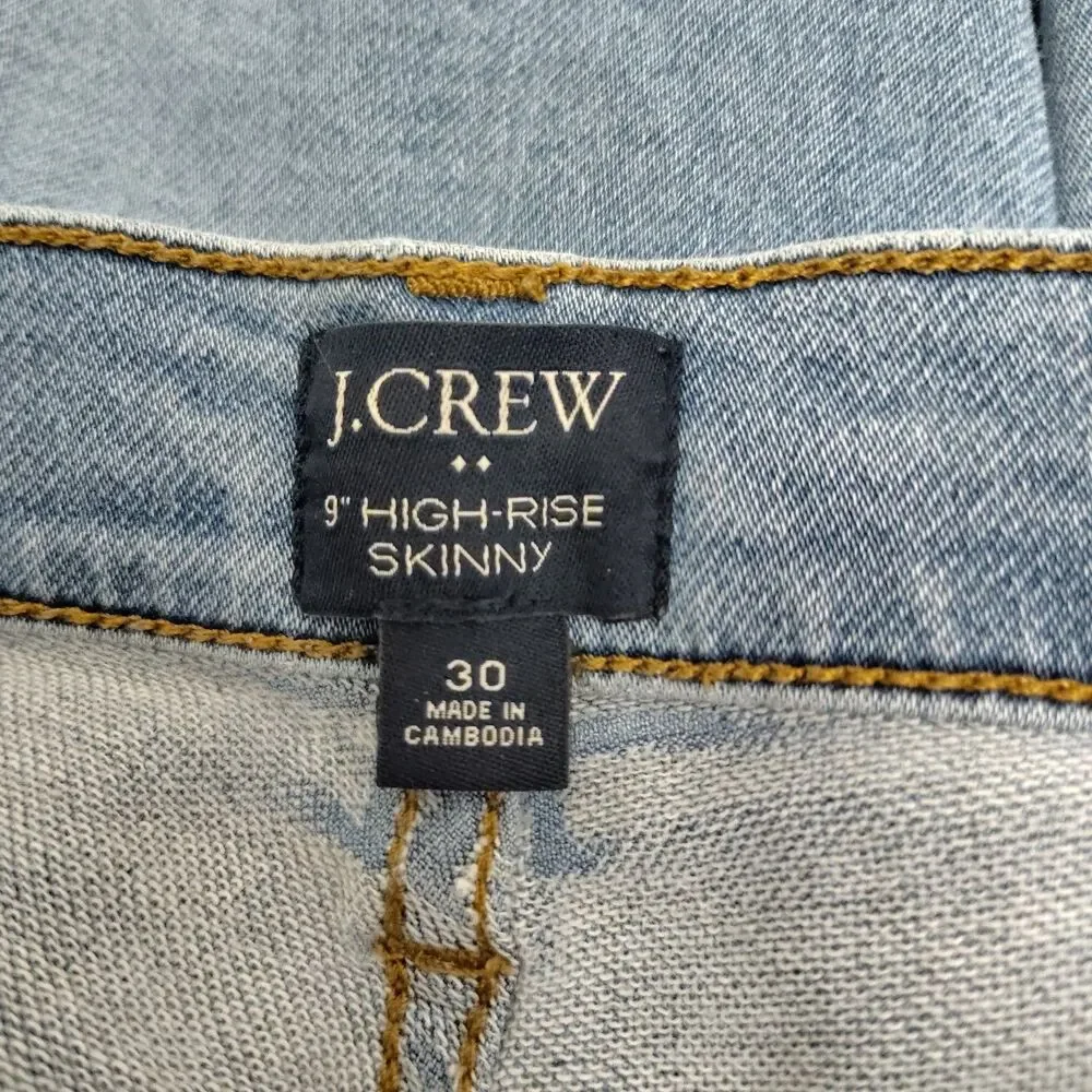 J.Crew High Rise Skinny Jeans Womens 30 Light Wash Stretch Denim Pants